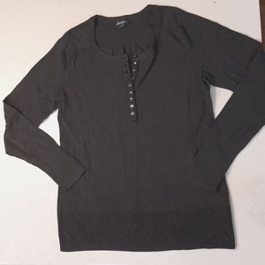 Eddie Bauer sz S, fineknit sweater shirt heathered grey great condition